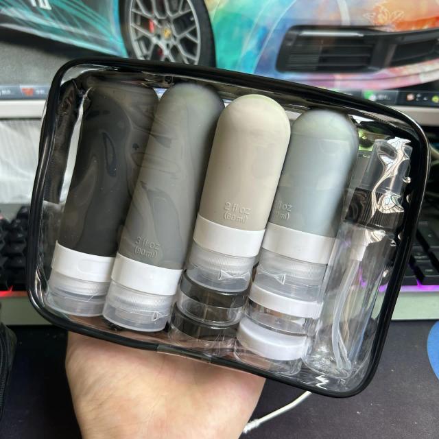 Conjunto de Garrafinhas de Viagem à Prova de Vazamento, 17 Peças Recarregáveis para Shampoo, Condicionador e Loção, Ideal para Higiene Pessoal