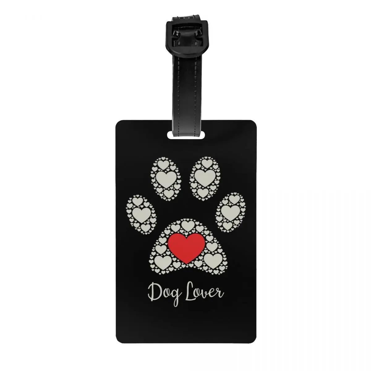 Pet Dog Paws Pattern Tag Bagagem com o Cartão de Nome, Privacidade Cover ID Label para Travel Bag Suitcase, personalizado colorido - Image 1