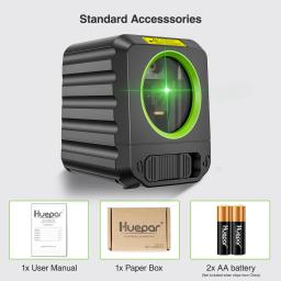 Huepar 2 linhas de nível laser auto-nivelamento feixe verde cruz linha vertical & horizontal 100ft alinhamento ferramentas a laser para casa diy - Image 6