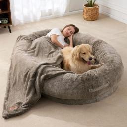 Removível e lavável Pet Colchão, Cama humana, Canil grande, Dog and Cat Mat, Plush, Quente, Inverno - Image 1