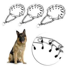 Suprimentos para animais de estimação dicas de borracha seguro ajustável destacável pino estrangulamento colar grande treinamento do cão estimulante corrente de treinamento do cão - Image 3