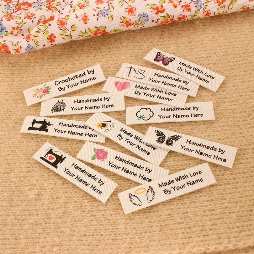 Passar etiquetas personalizadas, etiquetas para itens artesanais, ferro na etiqueta, etiquetas de roupas personalizadas, etiquetas de marcas (TB5675) - Image 1
