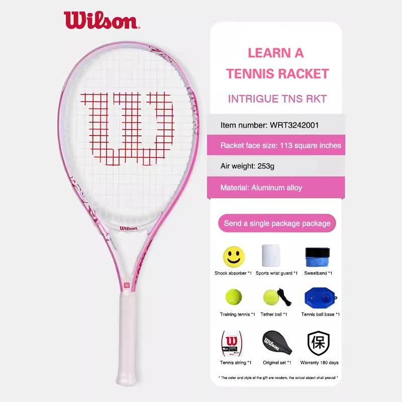 Wilson-Raquetes de tênis profissionais para adultos, raquetes de liga de carbono com linha, autoprática, raquete elástica - Image 1