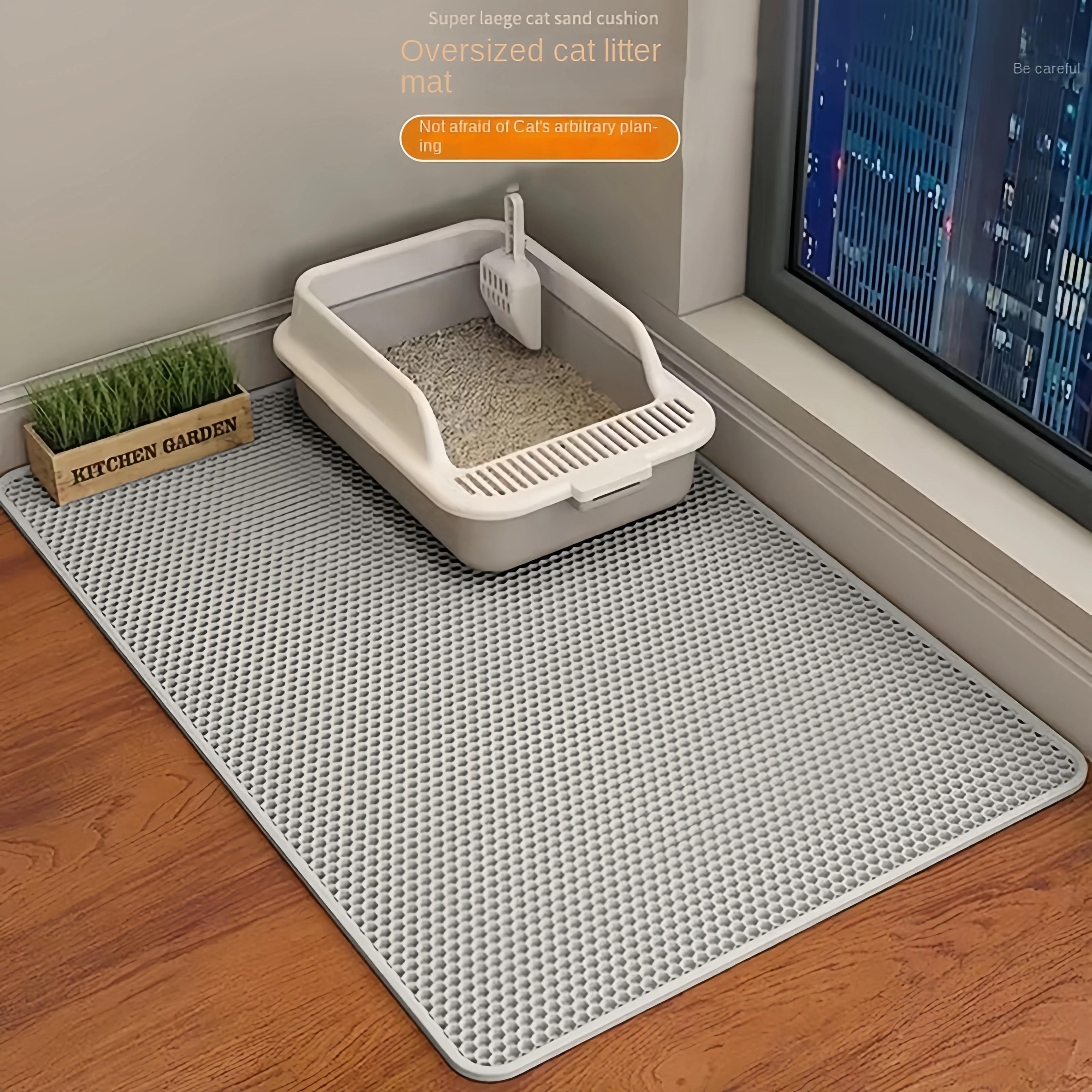 Dupla Camada Impermeável Cat Litter Box Mat, Pet WC, Antiderrapante, Areia, Lavável, EVA, Suprimentos limpos - Image 1