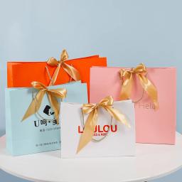 Saco De Papel Caixas De Presente, Bolsa De Embalagem De Mercadorias, Personalizar Logotipo com Moldura, Fazer compras Sacos De Promoção, Embrulho De Presentes De Casamento - Image 6