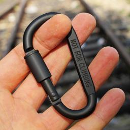 Alumínio liga mosquetão para escalada, d-ring segurança mosquetão, gancho de sobrevivência ao ar livre, 2pcs - Image 2