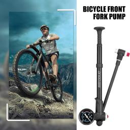 Bomba de alta pressão para bicicleta mtb, 300psi, com medidor, inflador de ar manual, mangueira rotativa de 360 ​​graus com garfo, pneu de suspensão traseira - Image 2