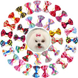 10/20/30 pçs pequeno cão decorado arcos de cabelo cão arcos pequenos cães gato grooming acessórios do cabelo do cão bandas de borracha pet suprimentos - Image 4