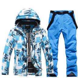 Conjuntos de roupas de neve masculinas, terno de snowboard, roupas de esqui, jaqueta de esqui e calça babadores, traje de snowboard, inverno ao ar livre - Image 1