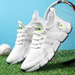 Homens sapatos esportivos casuais respirável leve mulher tênis ao ar livre malha tênis de corrida atlético jogging tenis sapatos caminhada - Image 5