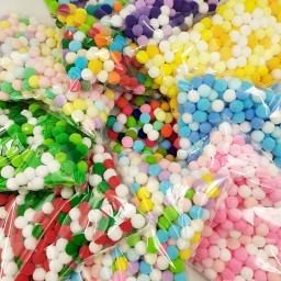 Pequenas bolas fofas para artesanato DIY, pompons coloridos, cores misturadas, decoração de casa, 1 pacote, 10g - Image 6
