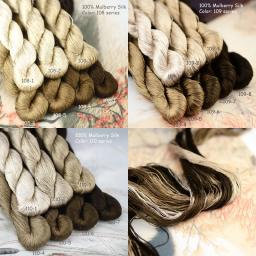 100% Mulberry Seda Bordado Fio fio fio Nm 16/2 Seda chinesa Artisan Fios Bege Cor marrom 108 109 110 - Image 1