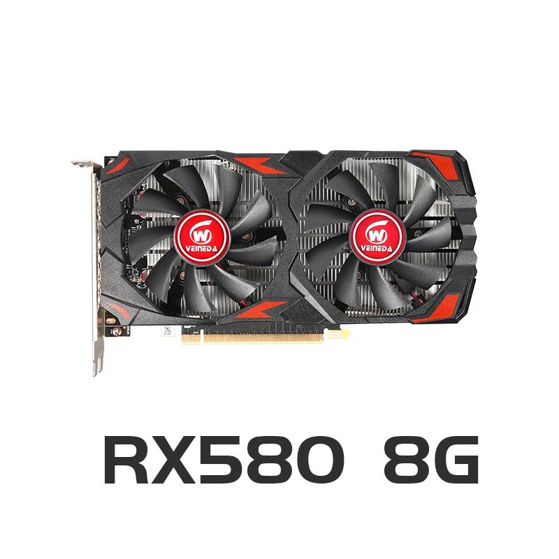 Placas gráficas Veineda RX580 8GB DDR5 GPU rx 580 8GB Placa de vídeo para jogos de PC Placa de vídeo para jogos de desktop para AMD Radeon - Image 1