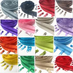 Zíperes de Nylon para DIY, Slider Zipper, Costura Acessórios de Vestuário, 5 #, 1 m, 2 m, 3 m, 5 m, 10 m, 20 cores, 2 pcs, 4 PCes, 6 PCes, 10 PCes - Image 1