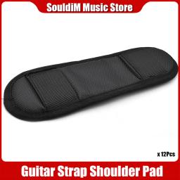 12 pçs alça de guitarra almofada de ombro antiderrapante almofada protetora para guitarra elétrica acústica baixo preto acessórios de guitarra - Image 1