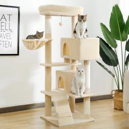 Árvore de gato multi-nível com arranhões, grande torre, rede, brinquedos de gatinho, pet suprimentos, acessórios para animais - Image 6