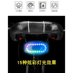 Bicicleta impermeável Taillight, Luz intermitente, Noite Ciclismo, Lâmpada colorida, Acessórios de bicicleta, Carregamento USB, 7 LED, 60 Lumens, Novo - Image 4