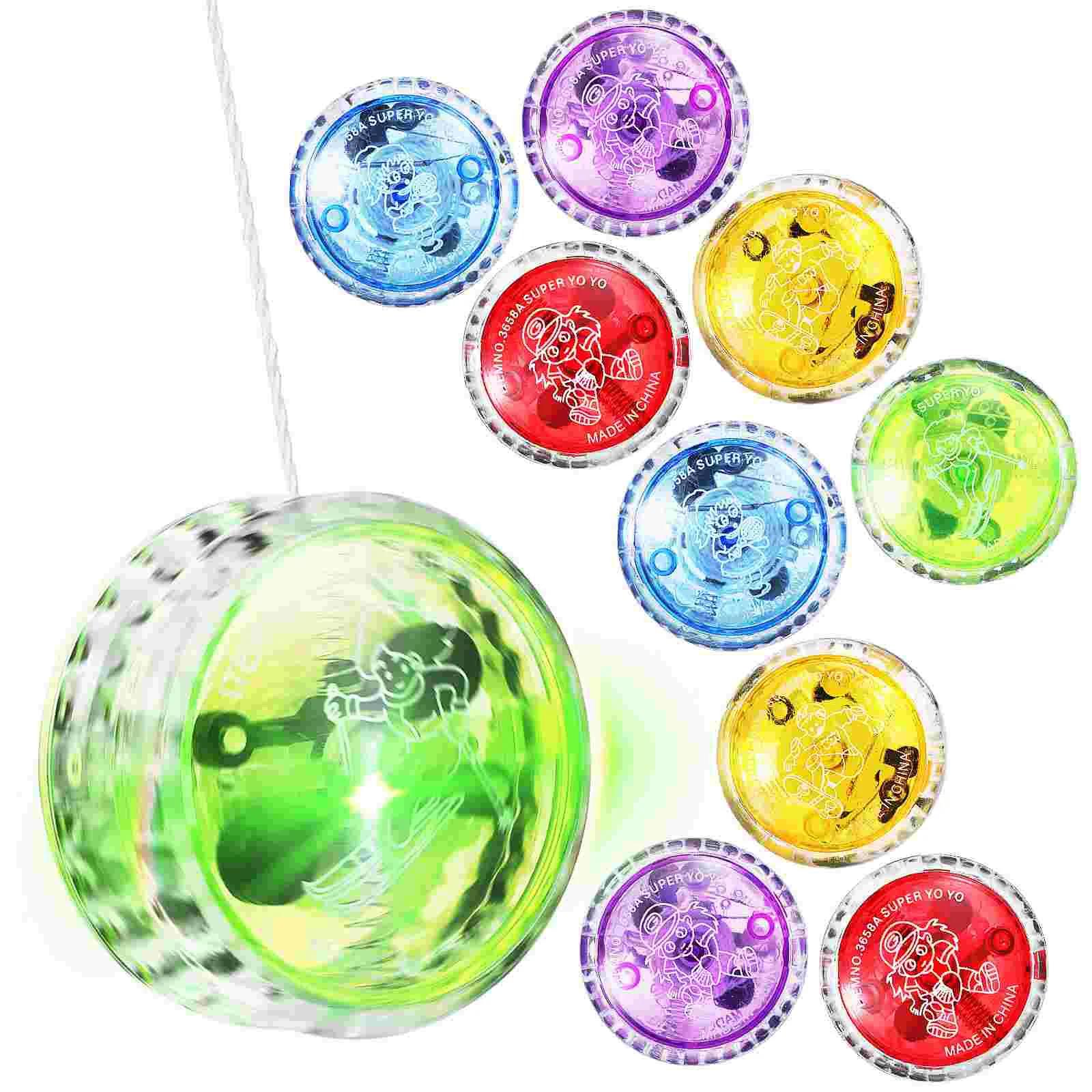 Light Up Yoyo Joaninha Brinquedos para crianças e adultos, bolas engraçadas, cores misturadas, brinquedos infantis profissionais, brilho em massa, cor aleatória, 10 peças - Image 1