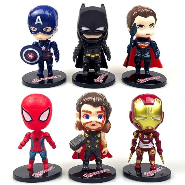 Marvel Vingadores Boneco Q Versão Decoração 6 Unidades