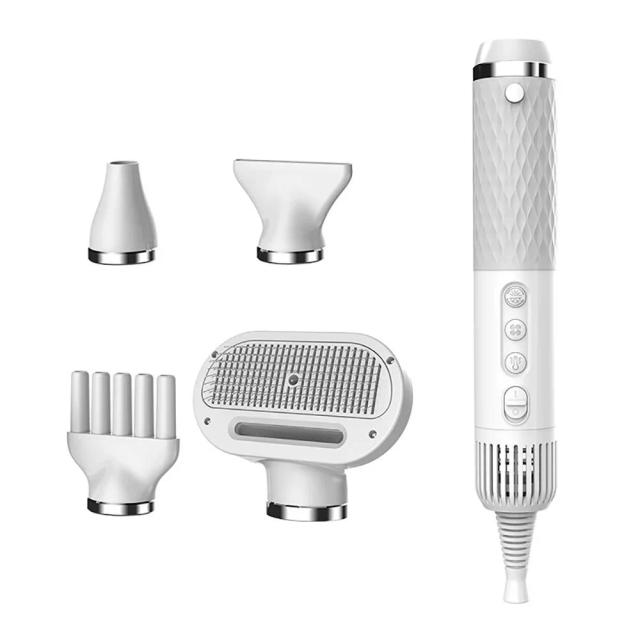 Secador Portátil para Pets com 4 Bicos Ajustáveis, Ideal para Cães e Gatos com Temperatura e Velocidade Variáveis
