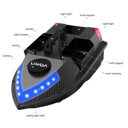 Barco alimentador de pesca de controle remoto sem fio, RC Bait Boat, Alimentador GPS, 1500 m, D20, 12000mAh, 5200mAh, 3 recipientes - Image 5