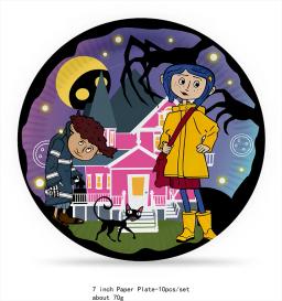 Descartável Coraline Birthday Party Decoração Set, Prato de talheres, favo de mel, guardanapos bolo, Toppers para criança, Suprimentos de chuveiro - Image 3