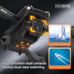 Novo drone m16 8k profissional hd câmera dupla 5g wifi 4 eixos fotografia sem escova dobrável quadcopter rc distância 1.2km dron brinquedo - Image 4