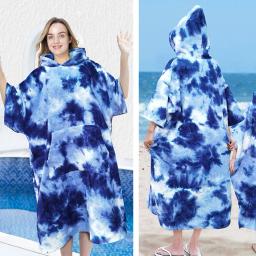 Toalha Multifuncional Surf Poncho, Robe com capuz para esportes aquáticos, Cobertor de praia de microfibra com bolsos grandes, Toalha de banho - Image 3