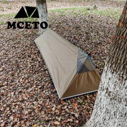Ultraleve dupla camada barraca de acampamento para 1 pessoa, sem moldura, caminhadas, uma pessoa, apenas 500g, cor cáqui - Image 2
