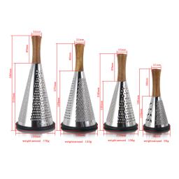 Jaswehome Ralador de aço inoxidável portátil manual, Triturador antiderrapante de múltiplos propósitos, Cone Vegetable Shred, 3 lados - Image 4