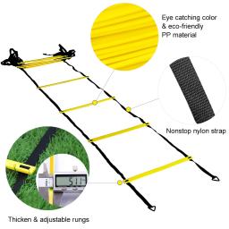 Kit De Treinamento De Agilidade De Velocidade, Escada De Futebol, 12-Rung Com 12 Cones E 4 Stakes, Equipamento De Treinamento De Futebol - Image 2