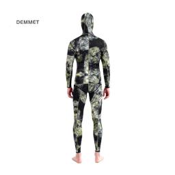 Terno de mergulho com capuz masculino manga comprida, neoprene Split Surfing Camouflage, maiô de 2 peças, terno de mergulho profundo, 1,5mm - Image 6