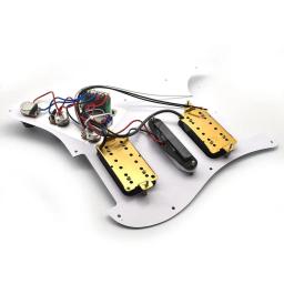 Hsh captador de pickguard de guitarra elétrica, guarda-chuva grande, parafuso de ajuste, conjunto de placa de arranhões pré-carregado, captador de guitarra branca - Image 6