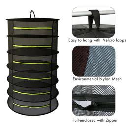 Rede de secagem para ervas e peixes, Cesta suspensa, Cremalheira seca dobrável, Saco secador de vegetais, Flores Plantas Organizador, 2, 4, 6, 8 camadas - Image 2