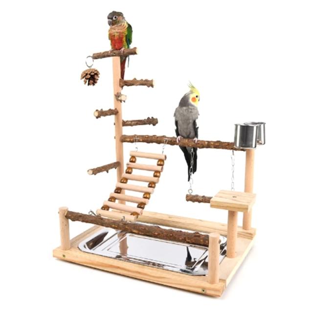 Suporte para Poleiros, Brinquedos Interativos e Alimentadores para Pássaros e Papagaios