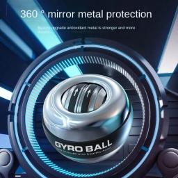 Todo o metal Gyro Ball com LED Auto-Start Grip, Pulso Power Ball, Giroscópio Trainer, Mão Muscular Relaxar, Equipamentos Esportivos, Braço, Fitness - Image 1