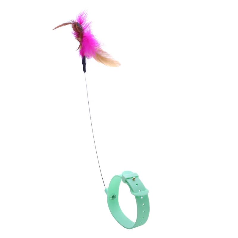 Brinquedos interativos para gatos, Teaser de penas engraçadas, Vara com Bell, Coleira de animais, Gatinho jogando varinha, Brinquedos de treinamento para gatos, Suprimentos - Image 1