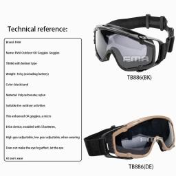 Nova fma airsoft si-balístico óculos de proteção com ventilador versão atualizada anti nevoeiro óculos tático paintball segurança óculos de proteção para os olhos - Image 4