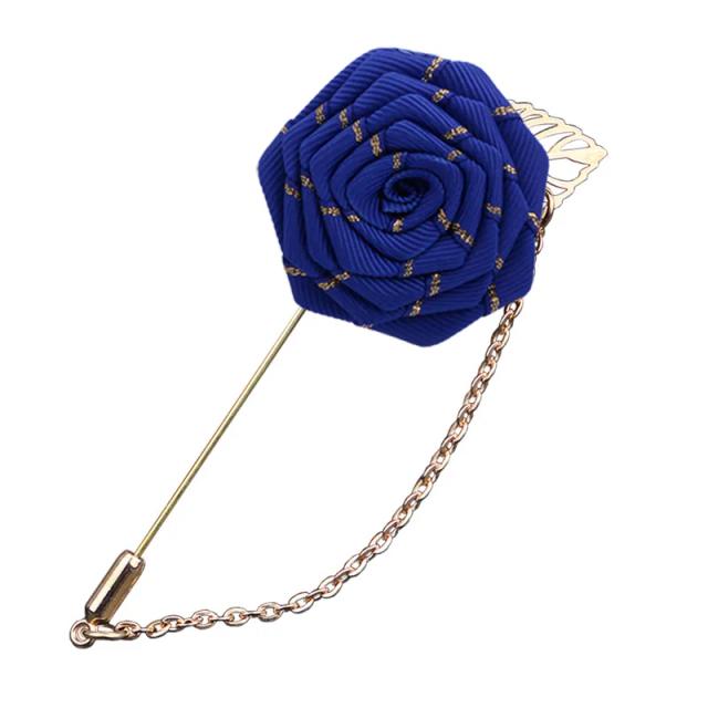 Broches de Casamento para Homens: Broche Artesanal de Flor Rosa com Corrente Borla para o Noivo