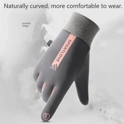 Luvas térmicas antiderrapantes para homens e mulheres, luvas de lã, resistente ao frio, vento, impermeável, quente, ao ar livre, corrida, esqui, ciclismo, bicicleta, inverno - Image 3