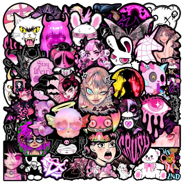 Adesivos Gótico Graffiti Rosa 10/25/50 Peças para DIY