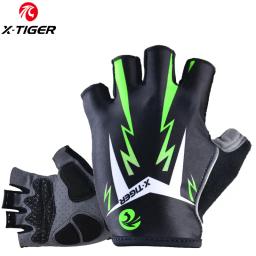 X-TIGER esportes luvas de ciclismo meio dedo das mulheres dos homens mtb luvas da bicicleta correndo fitness ginásio equitação motocicleta luvas - Image 1