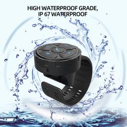 Fone De Ouvido Bluetooth Sem Fio Com Botão Remoto, Capacete, Motocicleta, Guiador De Bicicleta, Controlador De Mídia, Controle De Volante Do Carro, 5,3 - Image 1