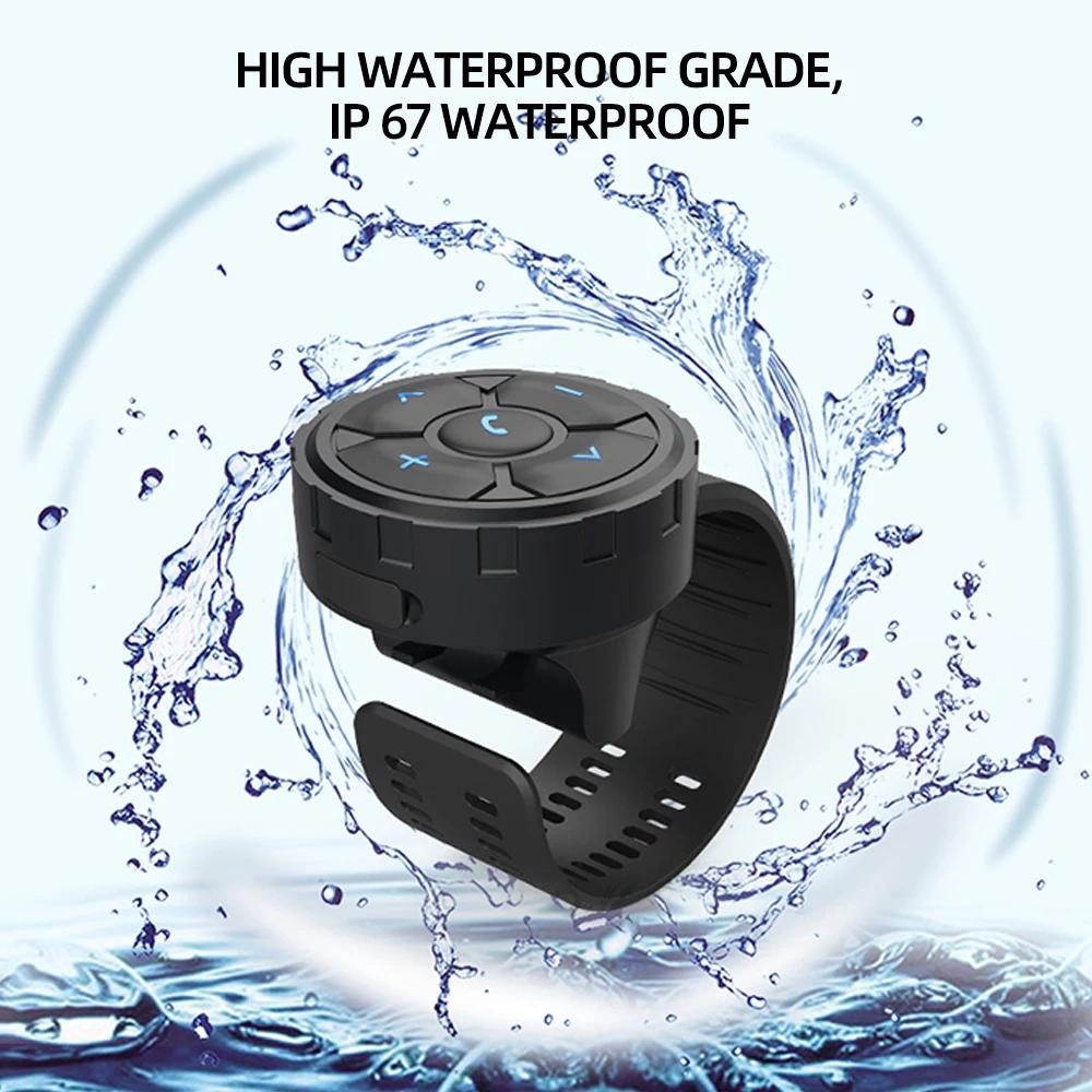 Fone De Ouvido Bluetooth Sem Fio Com Botão Remoto, Capacete, Motocicleta, Guiador De Bicicleta, Controlador De Mídia, Controle De Volante Do Carro, 5,3 - Image 1