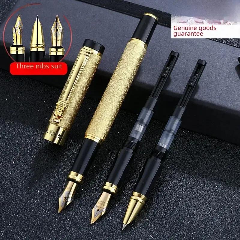 Eternal Aço Pen Set, Caneta Assinatura de 3 Peças, Caligrafia Estudante, Papelaria Escritório, Cartucho de Tinta Recarregáveis - Image 1