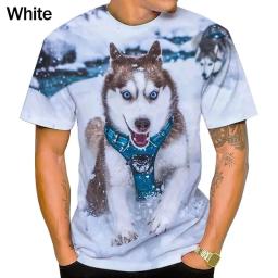 Camiseta estampada 3D para cachorro fofo e divertido, casual, gola-O, manga curta, diária, solta, plus size, top respirável, moda verão - Image 5