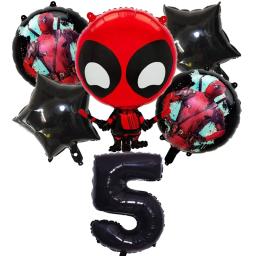 Deadpool Aniversário Balões Set para Meninas e Meninos, Decoração Da Festa, Número Balões Terno, Maravilhas Ornamentos, Baby Shower Decor Presente - Image 2