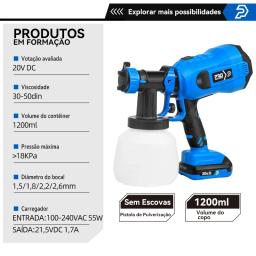 pistola de pintura 750W aerografo compressor de ar pintura armas pistola de pintura eletrica 1200ml hvlp 4 tamanhos do bocal pulverizador eletrico ferramentas prostormer - Image 3