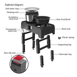 Tigelas elevadas de alimentação lenta para cães Ajustável levantada tigela de cachorro sem derramamento tigela de água antiderrapante Dog Food Bowl Stand para Pet - Image 6