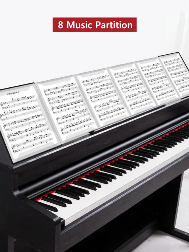 Pasta de Música A4 com 8 Páginas para Partições e Folhetos de Piano